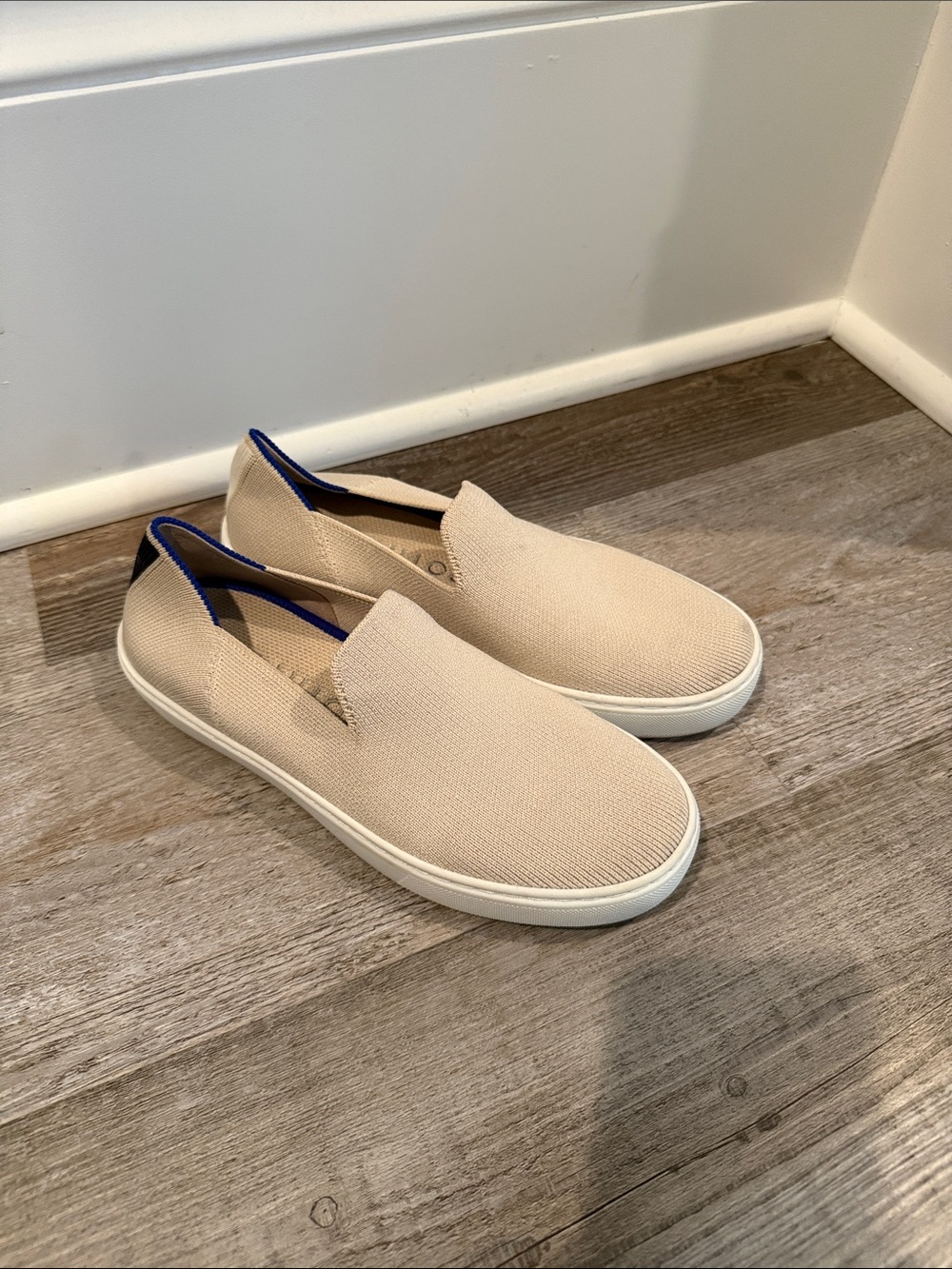 Men's Slip-On Knit Sneakers in Beige